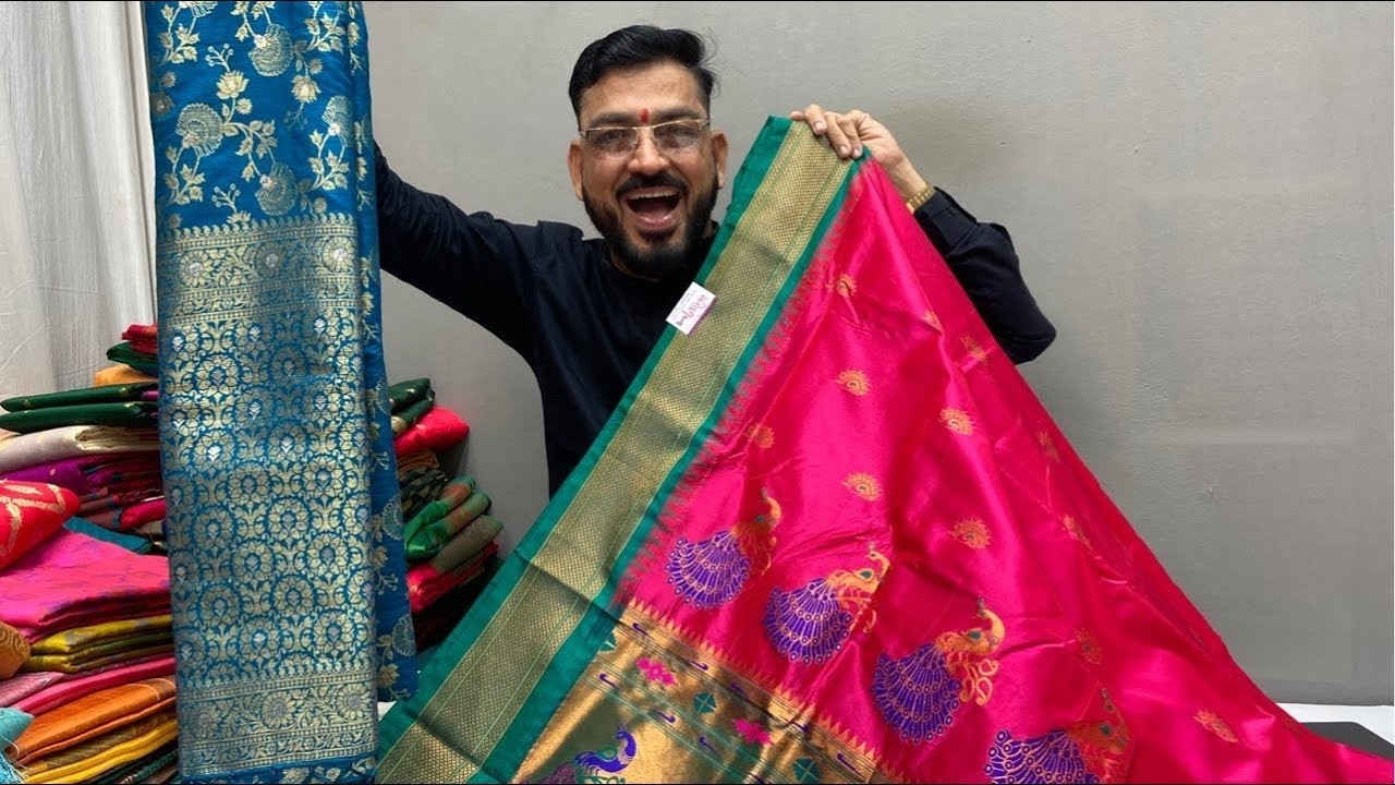 9 war Paithani | Navwari Sarees | Kasturi Paithani | Handloom Paithani live