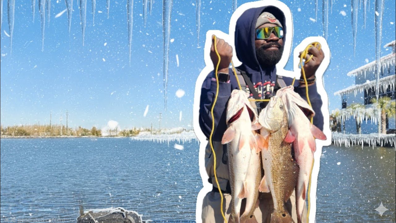 Frozen Morning, Hot Redfish Bite 🔥 Myrtle Grove Redfish Fishing