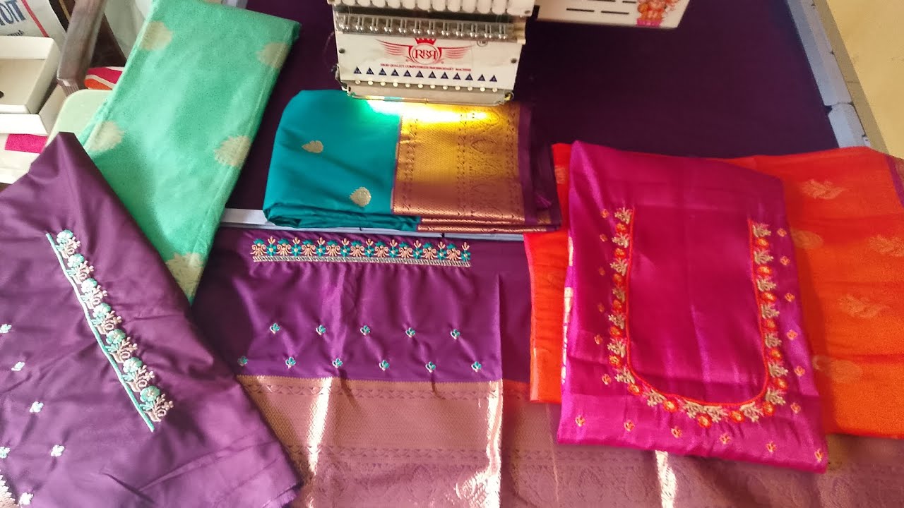 #Simple Computer #Embroidery #Blouse Designs🧵