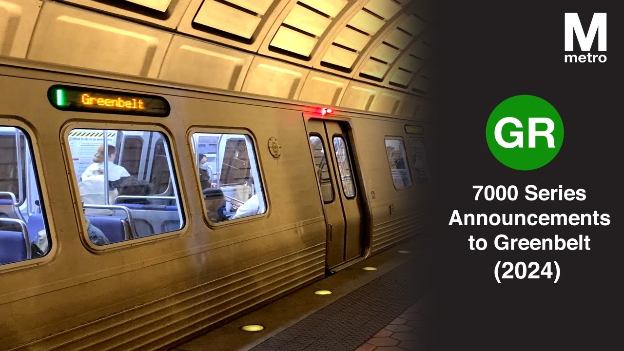 Washington Metrorail 7000 Series Announcements - Green Line to Greenbelt (2024)