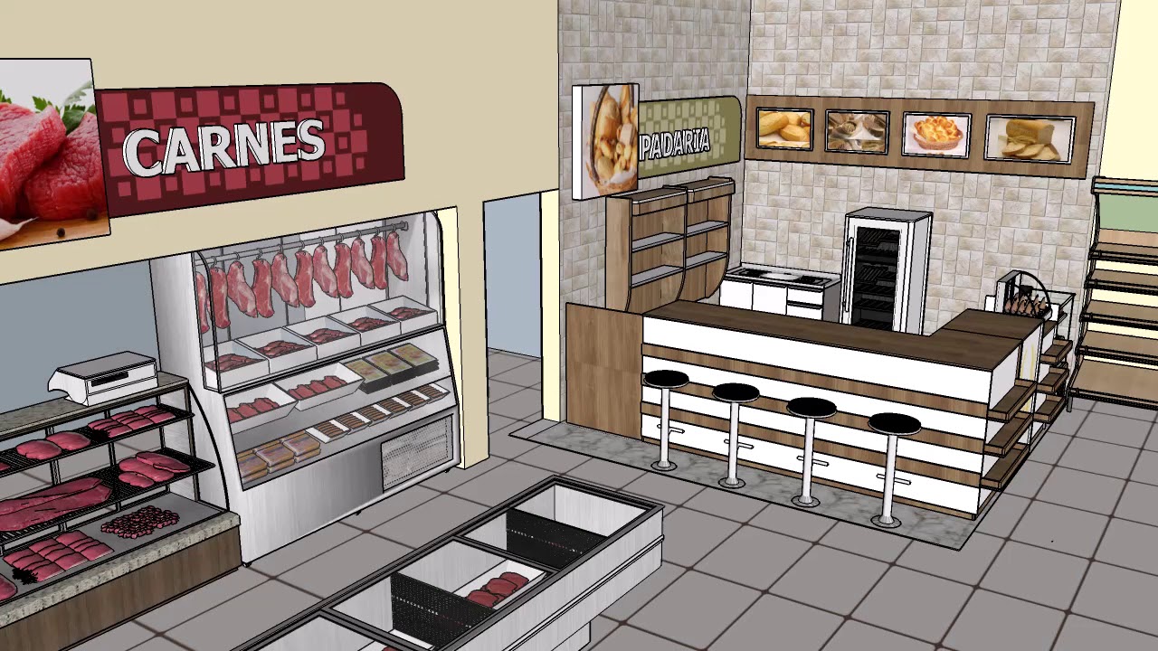Projeto Supermercado Flares com Padaria interna..