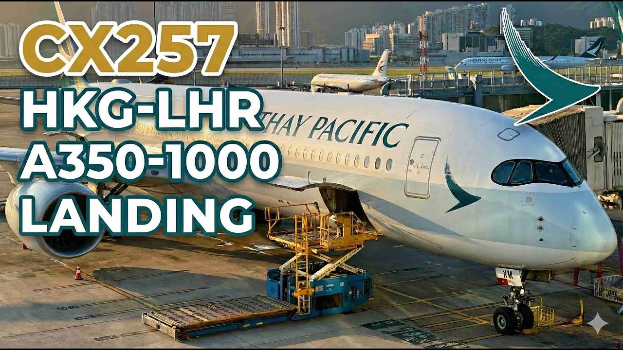 國泰航空 CX257｜香港HKG－倫敦希斯羅LHR｜A350-1000 Landing 降落影片