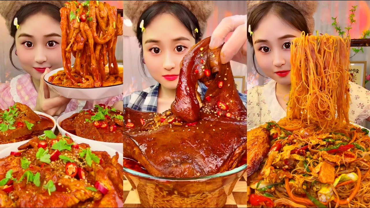 Asmr Eating Spicy Food Mukbang | 불닭볶음면 먹방 | 中国モッパン/咀嚼音/吃播 | 카레볶음밥 | 삼겹살먹방 | 다양한음식 고기 중국 먹방쇼