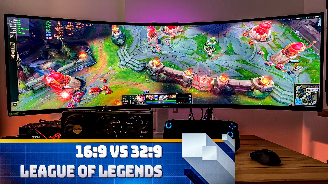 League of Legends 16:9 vs 32:9 / 1920x1080 vs 5120x1440 #leagueoflegends #gaming #ultrawide #msiclaw