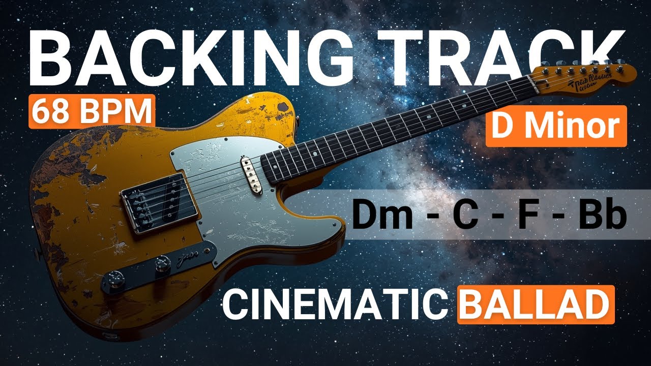 Cinematic Blond Sky Ballad Backing Track in D Minor | Dm - C - F - Bb | 68 BPM