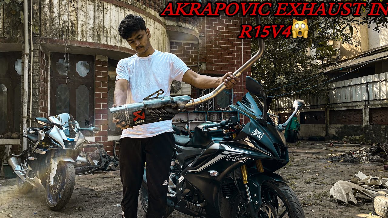 Installing Full System Akrapovic Exhaust In Yamaha R15 V4 🙀🤯