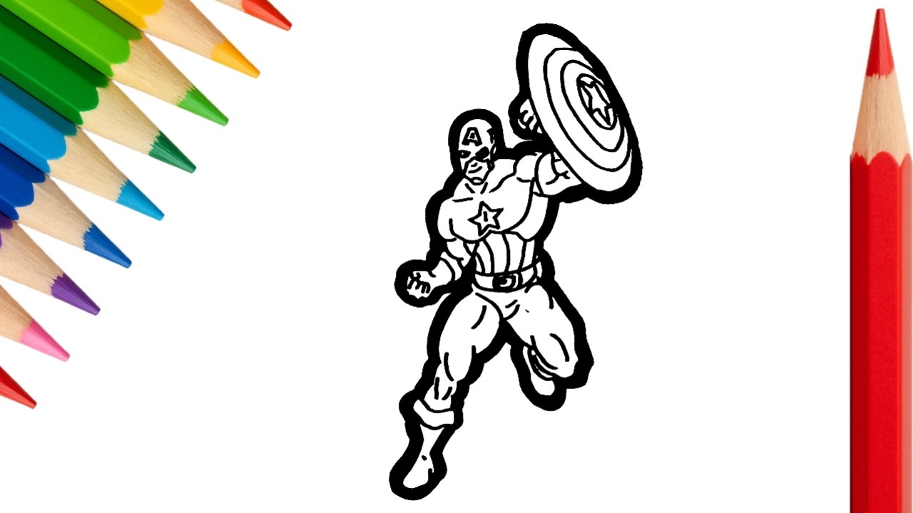 Captain America Khiên Ngôi Sao Xuất Hiện! 🛡️🌟 | Bé Học Vẽ & Tô Màu