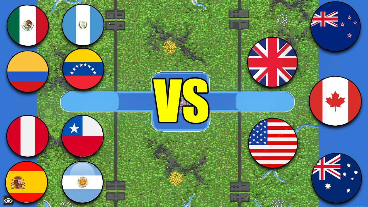 Países Hispanos vs Países Anglosajones - Worldbox