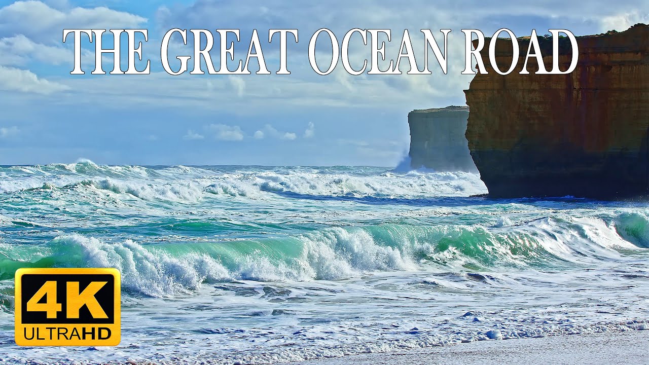 An infinite vastness of the ocean. The Great Ocean Road views in 4K UHD