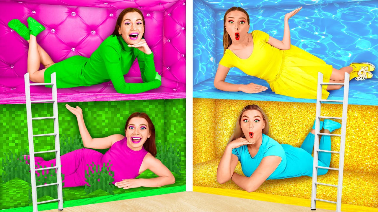 Secret Room Under the Bed Four Colors Challenge | Funny Situations by DoDo Challenge