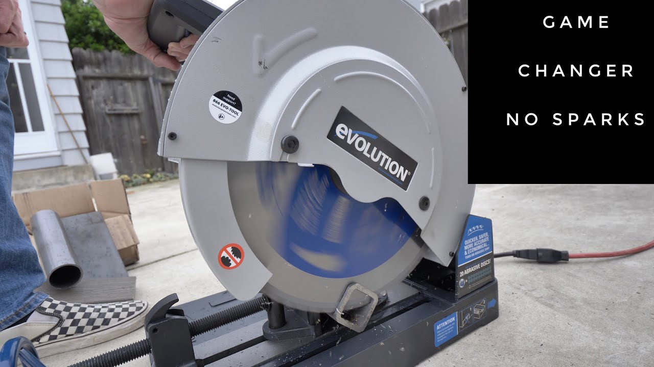 EASY WAY TO CUT STEEL NO SPARKS ⚡️ Evolution Power Tools EVOSAW380 15-Inch Steel Cutting Chop Saw