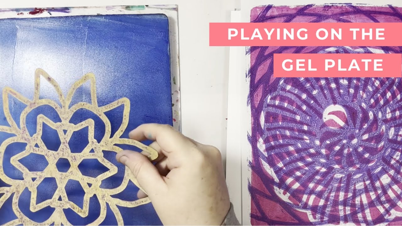 Gel Printing Playtime  Exploring Masks & Stencils on the Plate