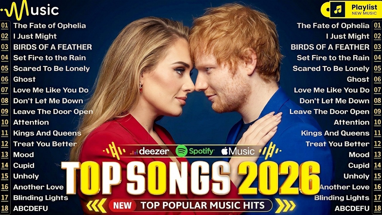 Ed Sheeran, Adele, Billie Eilish, Sia, Lady Gaga, Bruno Mars, Dua Lipa - Billboard Hot 100 This Week