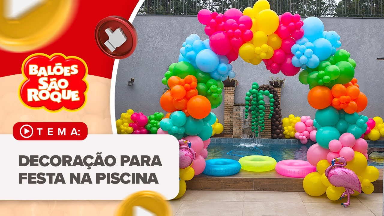 ARCO ORGÂNICO e ESCULTURA para festa na piscina | Passo a passo #festanapiscina #balões