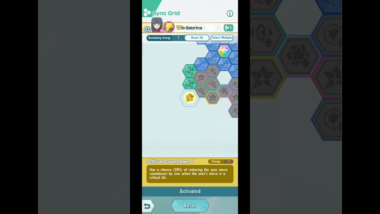 Pokemon Masters Ex Sabrina 3/5 Sync Grid