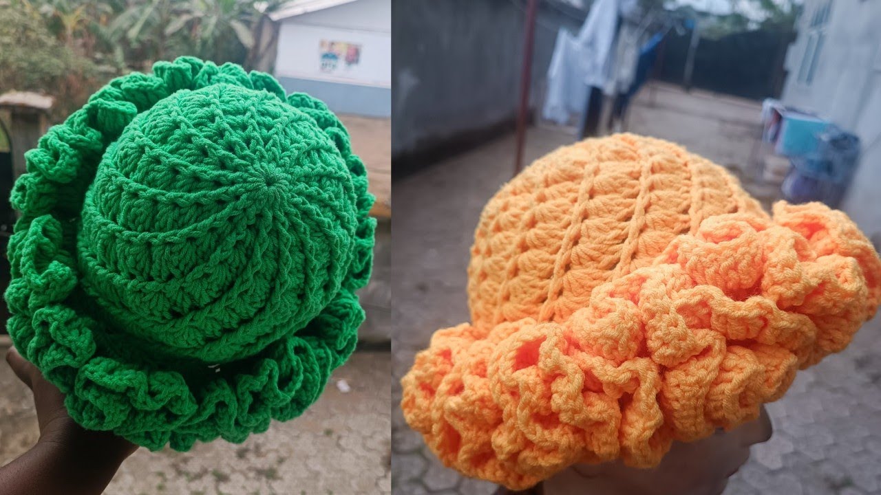 Crochet Ruffle Hat/How To Crochet A Spiral Ruffle Hat #crochet #rufflehat