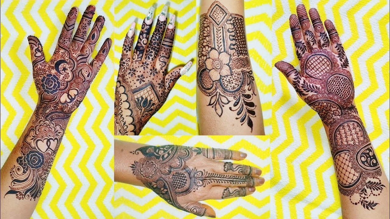 4 Gorgeous Mehndi Designs in 1 Video 😍 | Coin Patch, Jaali, Floral & Arabic