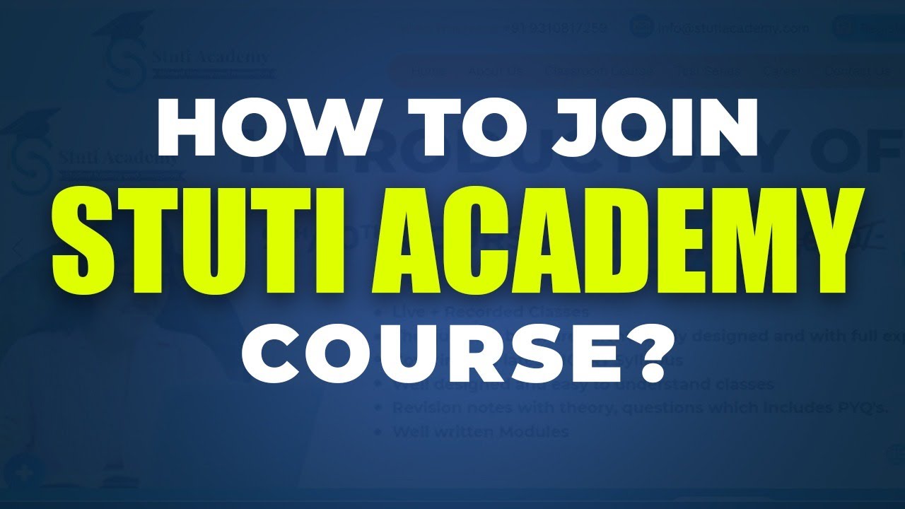 How to join Stuti Academy course? | Online classes for NEET/JEE | Stuti Academy