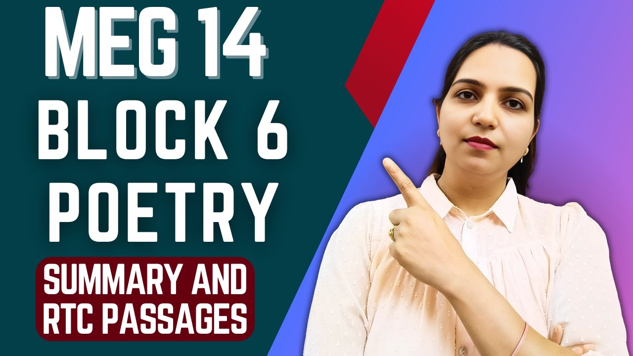 MEG 14 Poetry | Short Summaries & RTC Passages | IGNOU MA English Exam Preparation