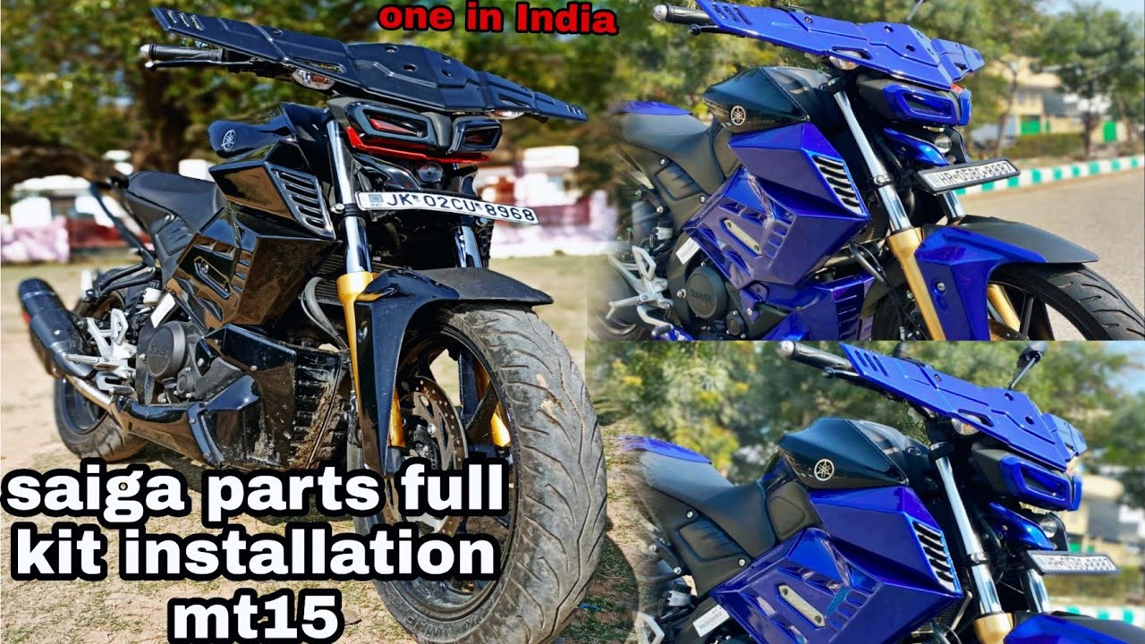 YAMAHA MT15 FULL MODIFIED WITH SAIGA PARTS MT 15 KIT INSTALLATION ||