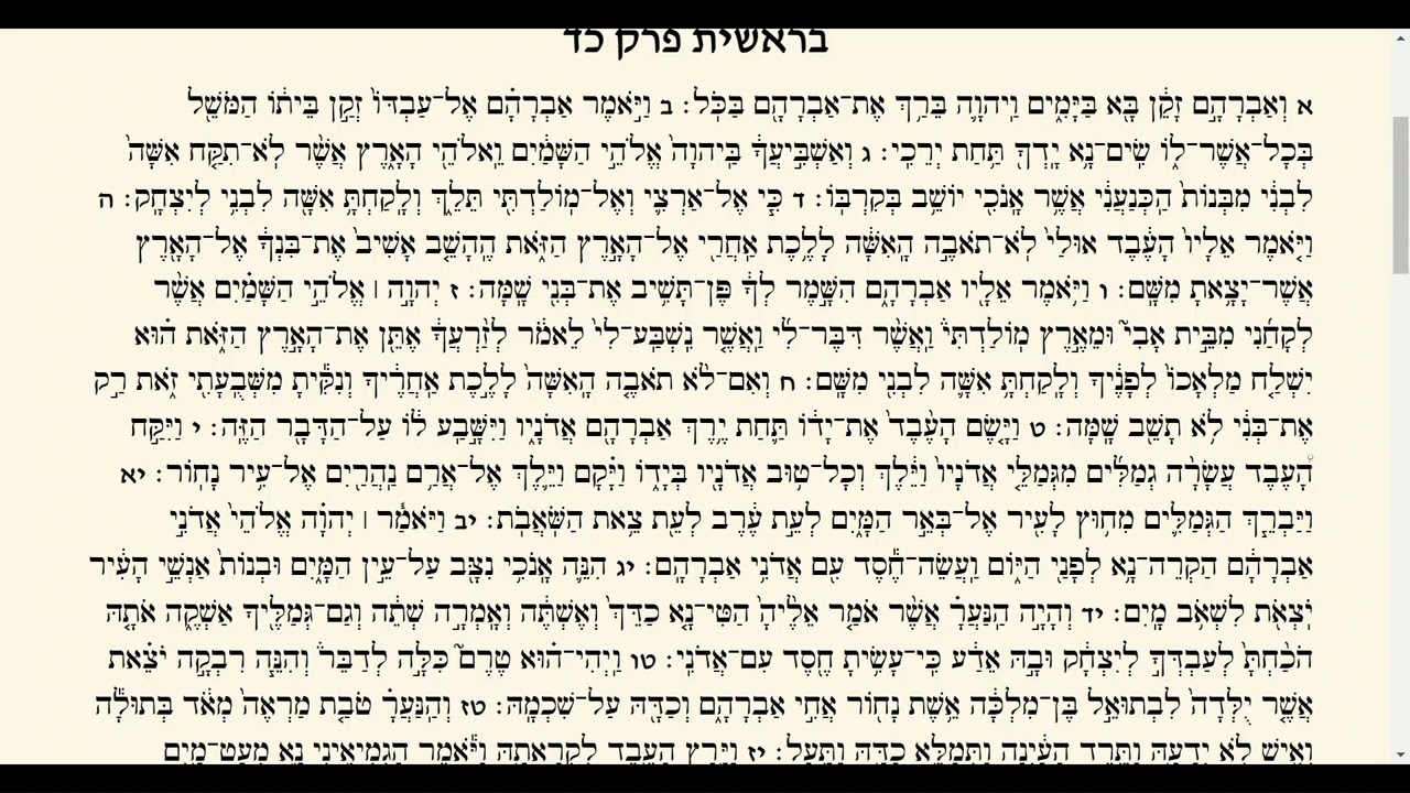 Torah Reading Parashat Chayei Sarah (Israeli accent). קריאת התורה לפרשת חיי שרה (הברה ישראלית)