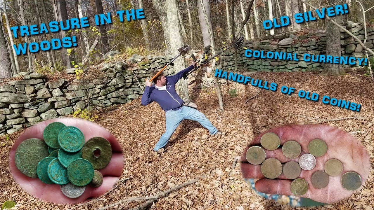HANDFULLS OF OLD COINS found metal detecting in the woods! Colonial coins, 1800s silver coins