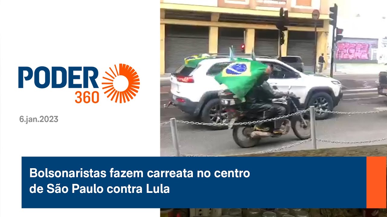 Bolsonaristas fazem carreata no centro de São Paulo contra Lula