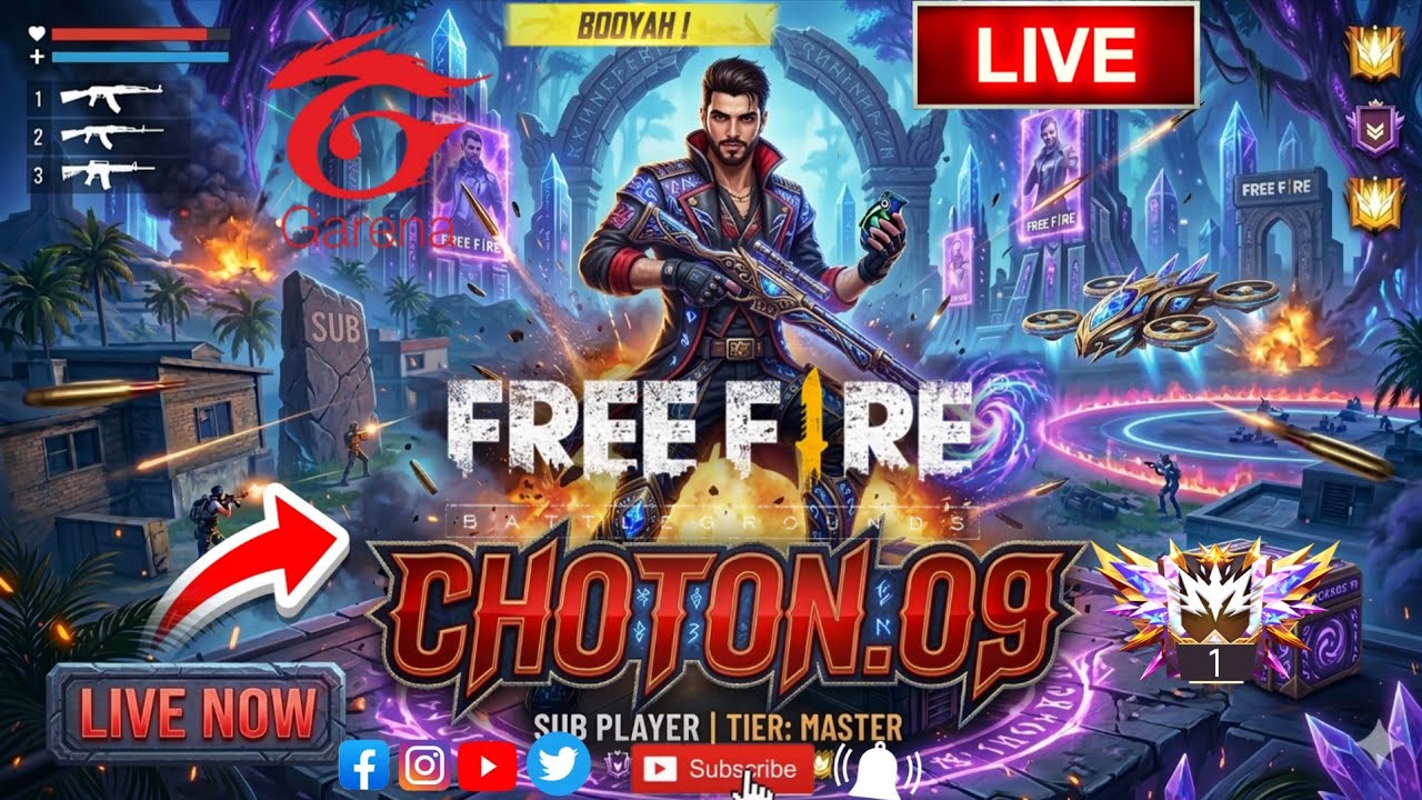 😱LIVE😱 subscribe.1500.💻CHOTON.09🔥☠️#freefire #gamingvideos 🔥🔥😱