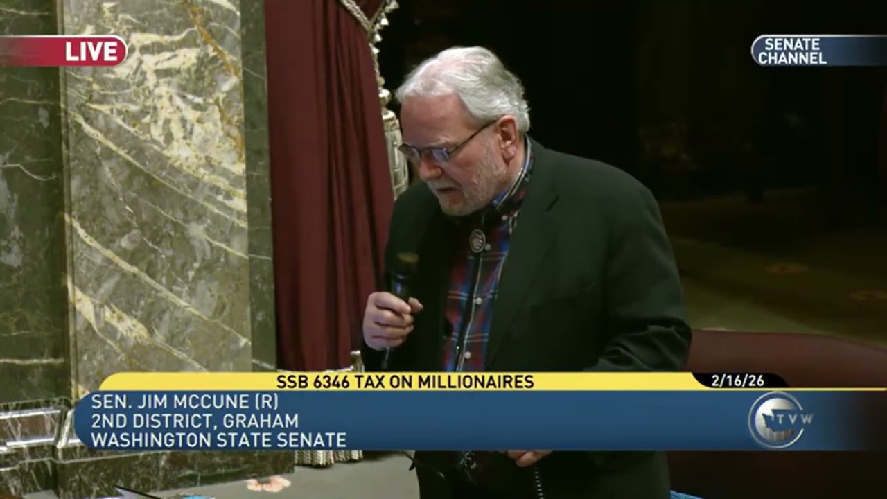 Sen. Jim McCune speaks in oppostion to the proposed incomet tax, SB 6346