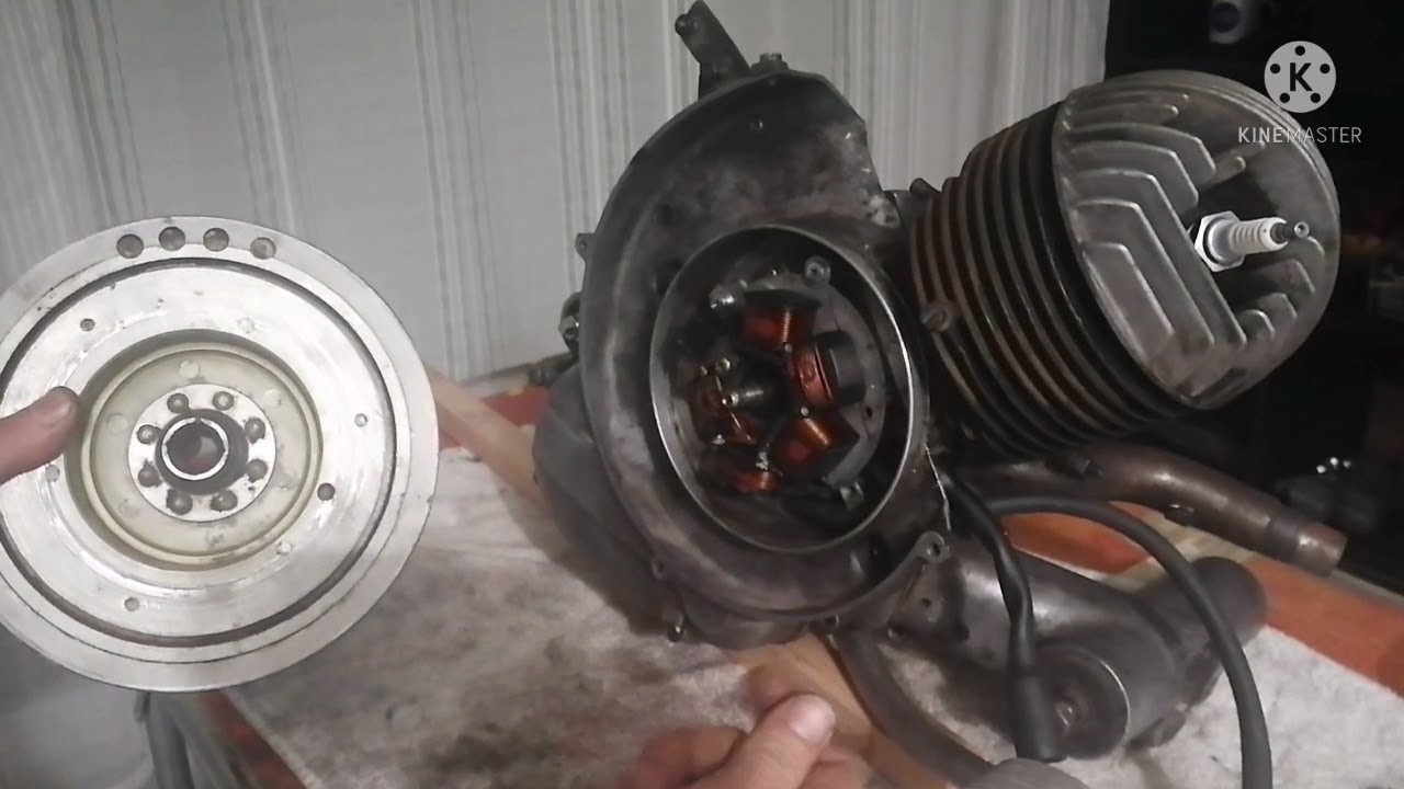 como sacar plato magnético y encendido motor 56m vespa pks 125.