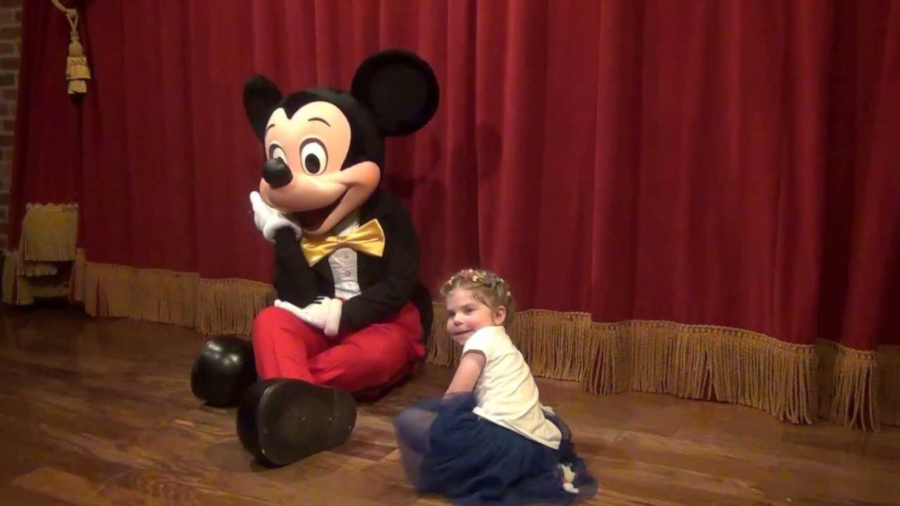 Cousins meet Mickey Mouse