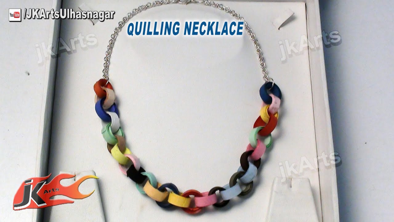 DIY How to make Paper Quilling Necklace | JK Arts 556