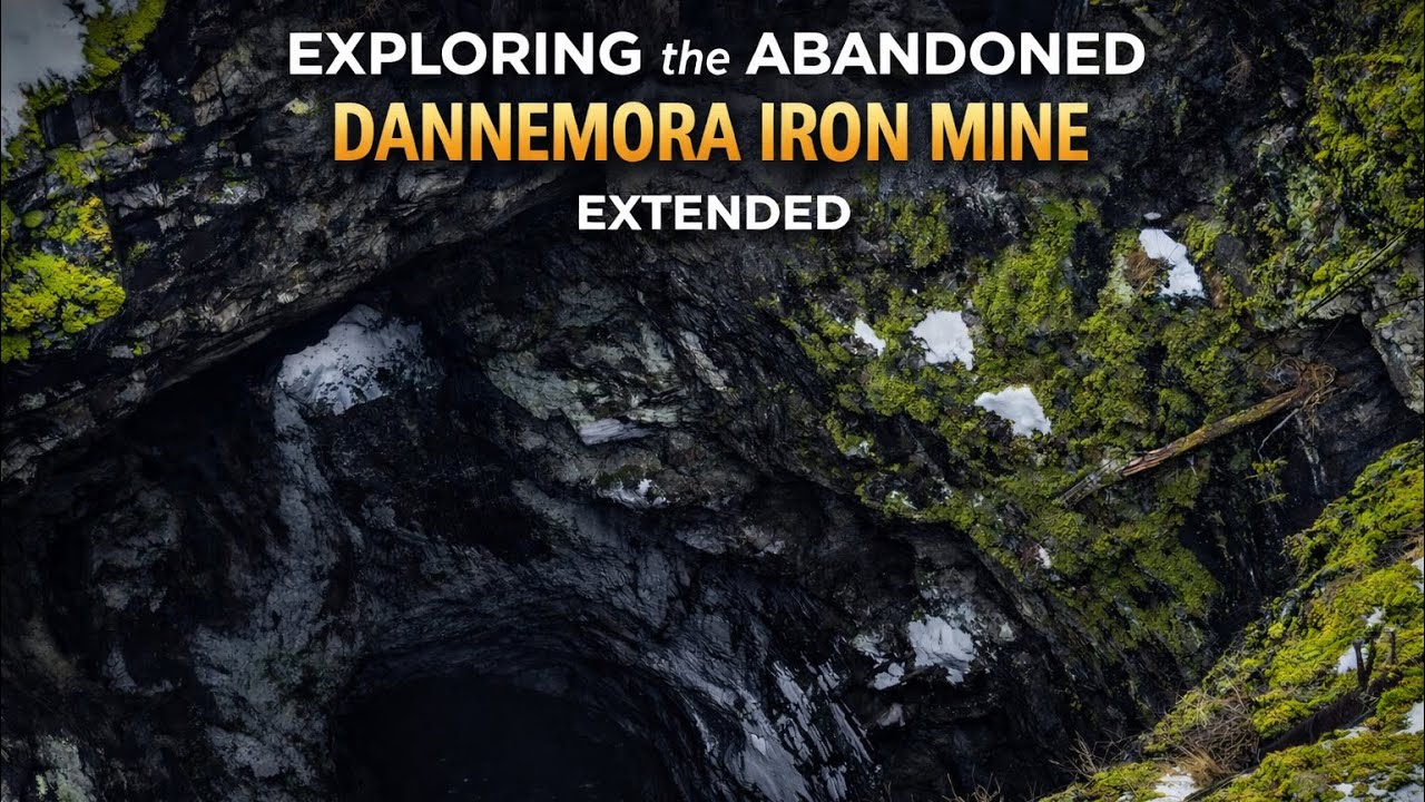 Exploring the Abandoned Dannemora Mine in Winter Fog | Ice Falls Below