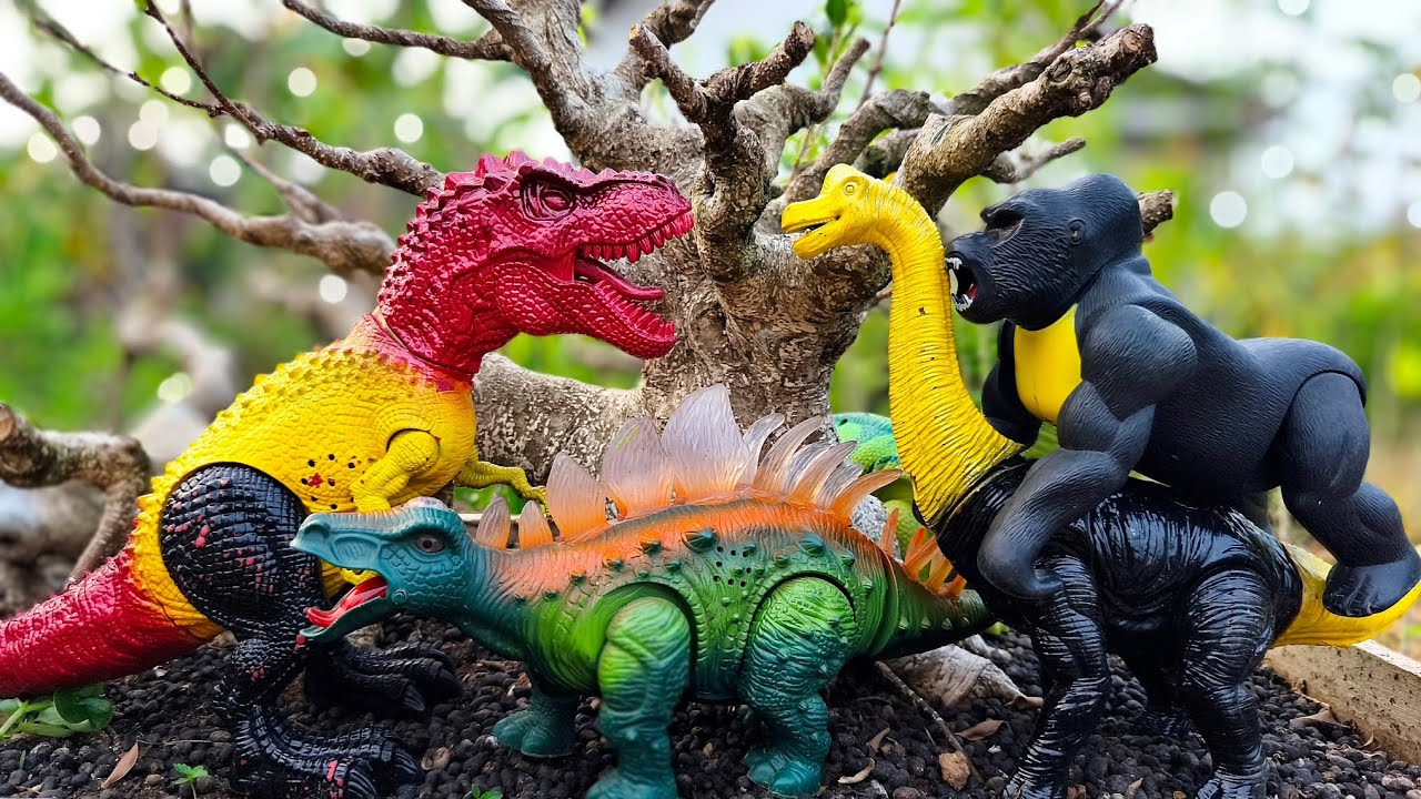 Menemukan Mainan Dinosaurus Di Pagi Hari T-rex 🦖 Brontosaurus Brachiosaurus Stegosaurus Triceratops
