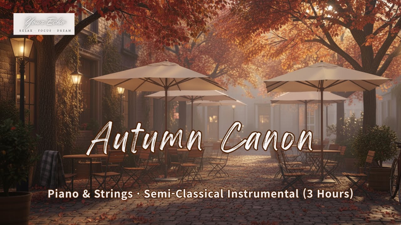 [3 Hours] Autumn Canon 🍁 | Piano & Strings | Semi-Classical Music for Focus, Calm & Reflection