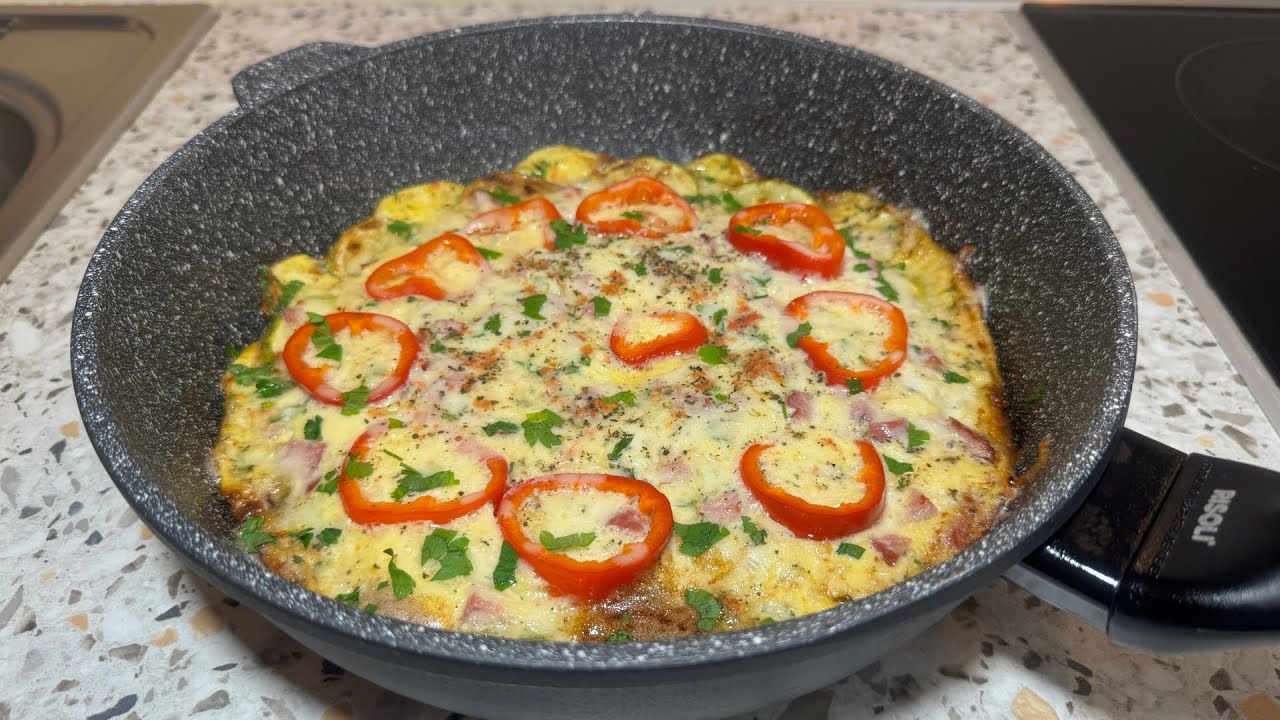Вкусный Омлет с Кабачками. Омлет из кабачков на сковороде - лучший завтрак.