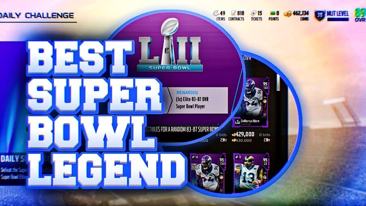 THE BEST SUPER BOWL LEGEND PLAYER TO CHOOSE IN MUT 18!! | RANKING AND ANALYSIS OF THE TOP 5 PLAYERS!