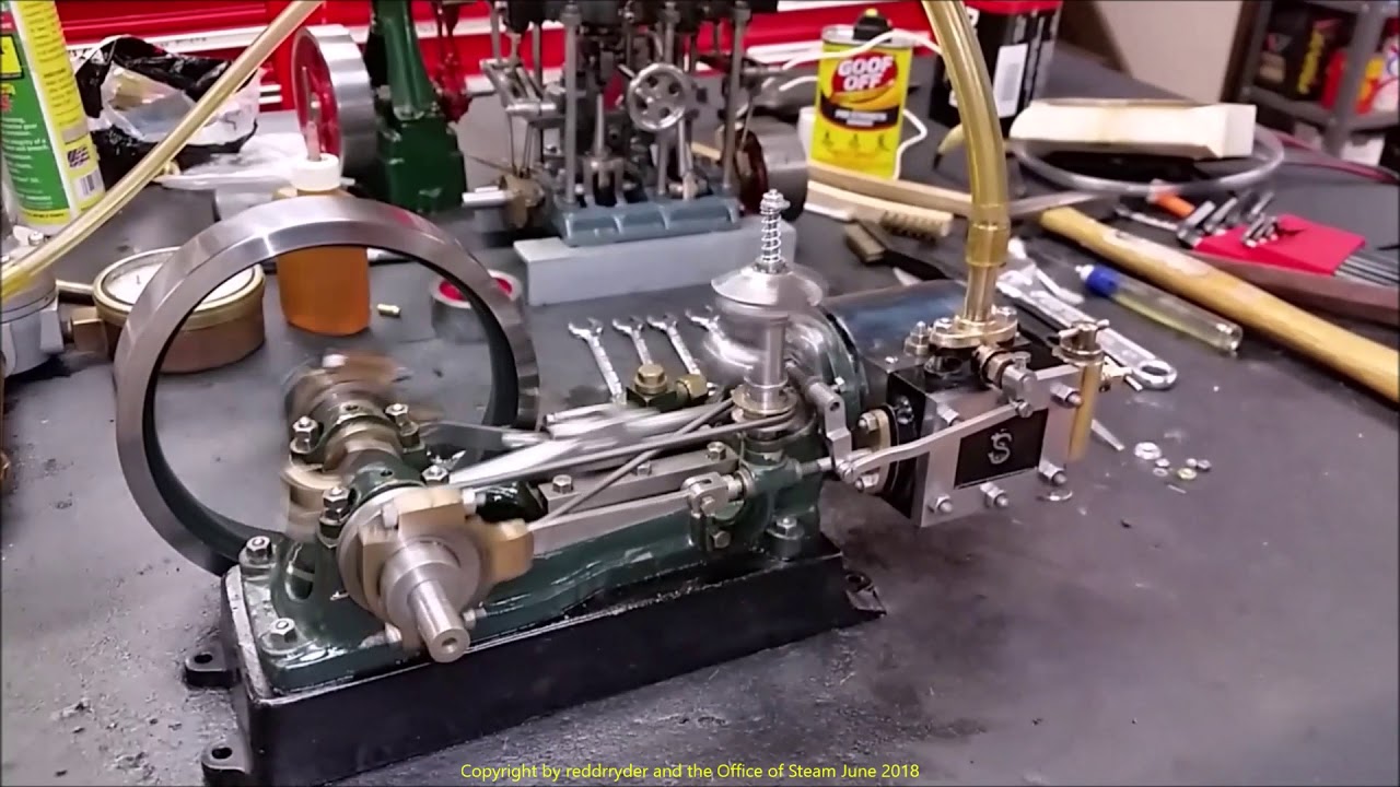 Stuart #9 Steam Engine Air Test Run After Clean up and Tune up