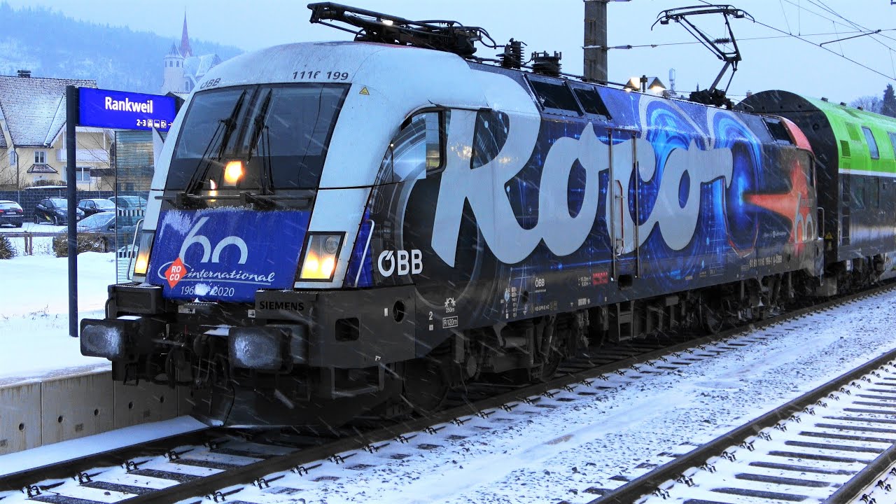 Bahnhof Rankweil: 60 Jahre ROCO-Lok im Einsatz an Dosto-Zug & andere Regionalzüge m. Taurus und 1144