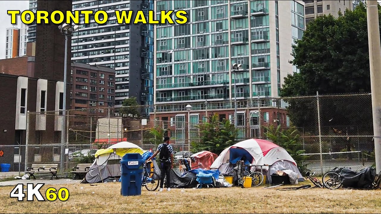 Downtown Toronto Walk - George St, Moss Park & Area on July 16 [4K]