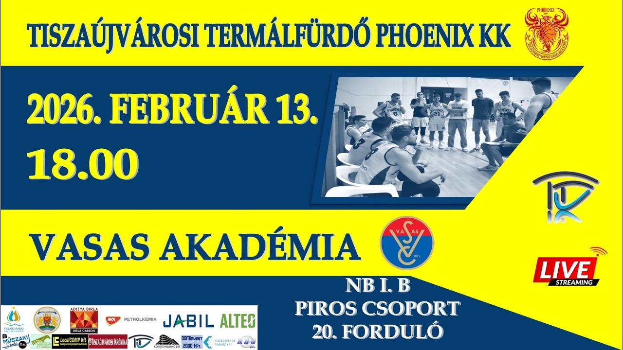 Tiszaújvárosi Termálfürdő Phoenix KK - Vasas Akadémia