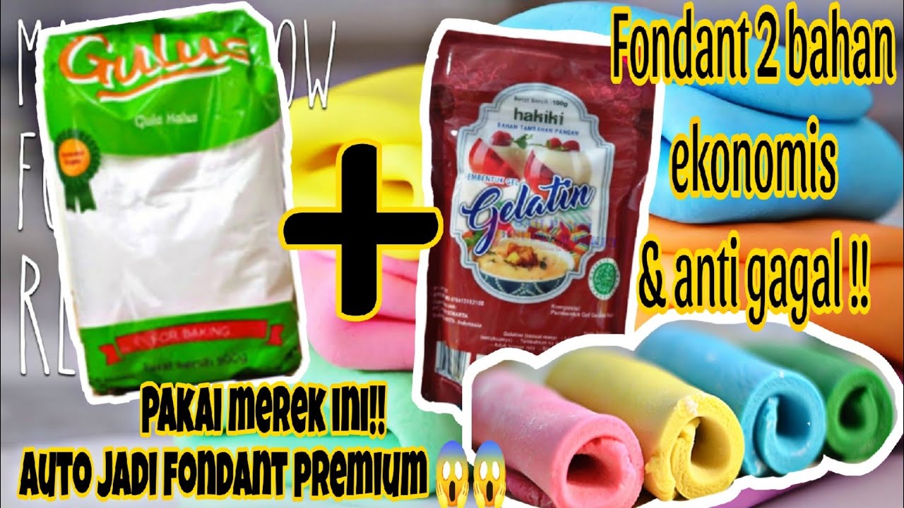 Fondant | Cara bikin Fondant gelatin | Cara Membuat Fondant 3 bahan
