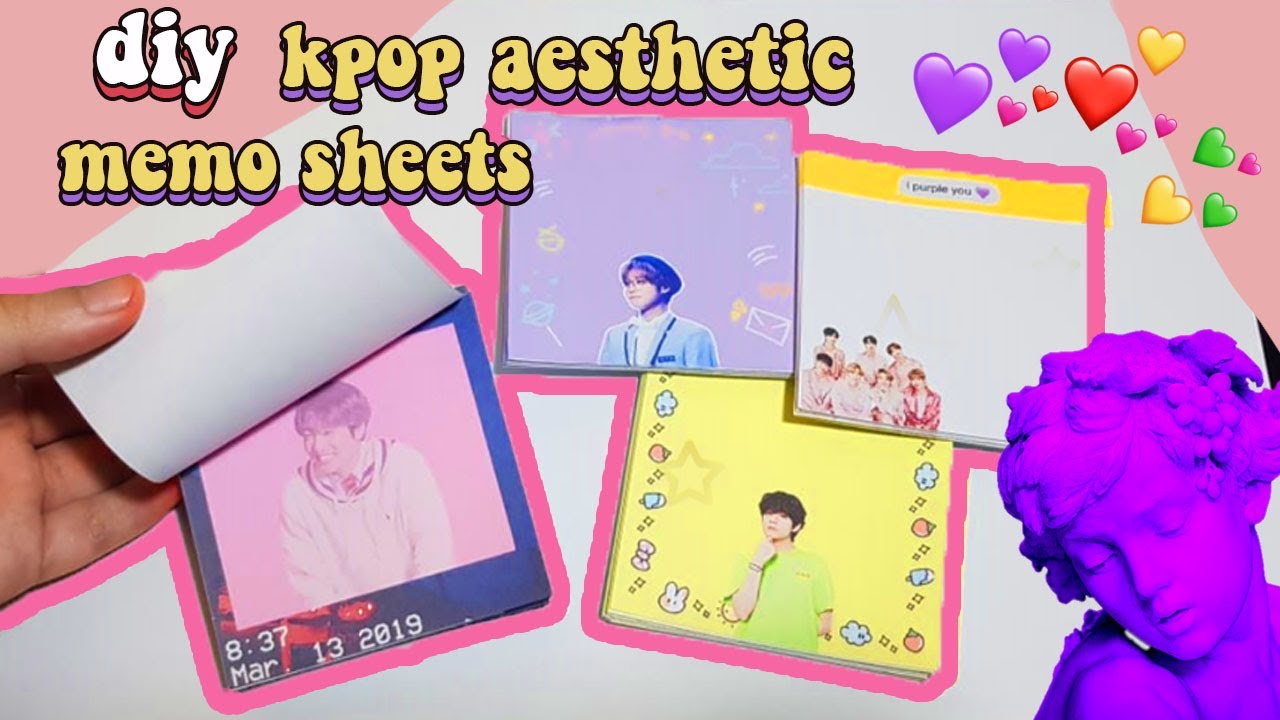 DIY Kpop Aesthetic Memo Sheets dari hp | indonesia | virakkuma