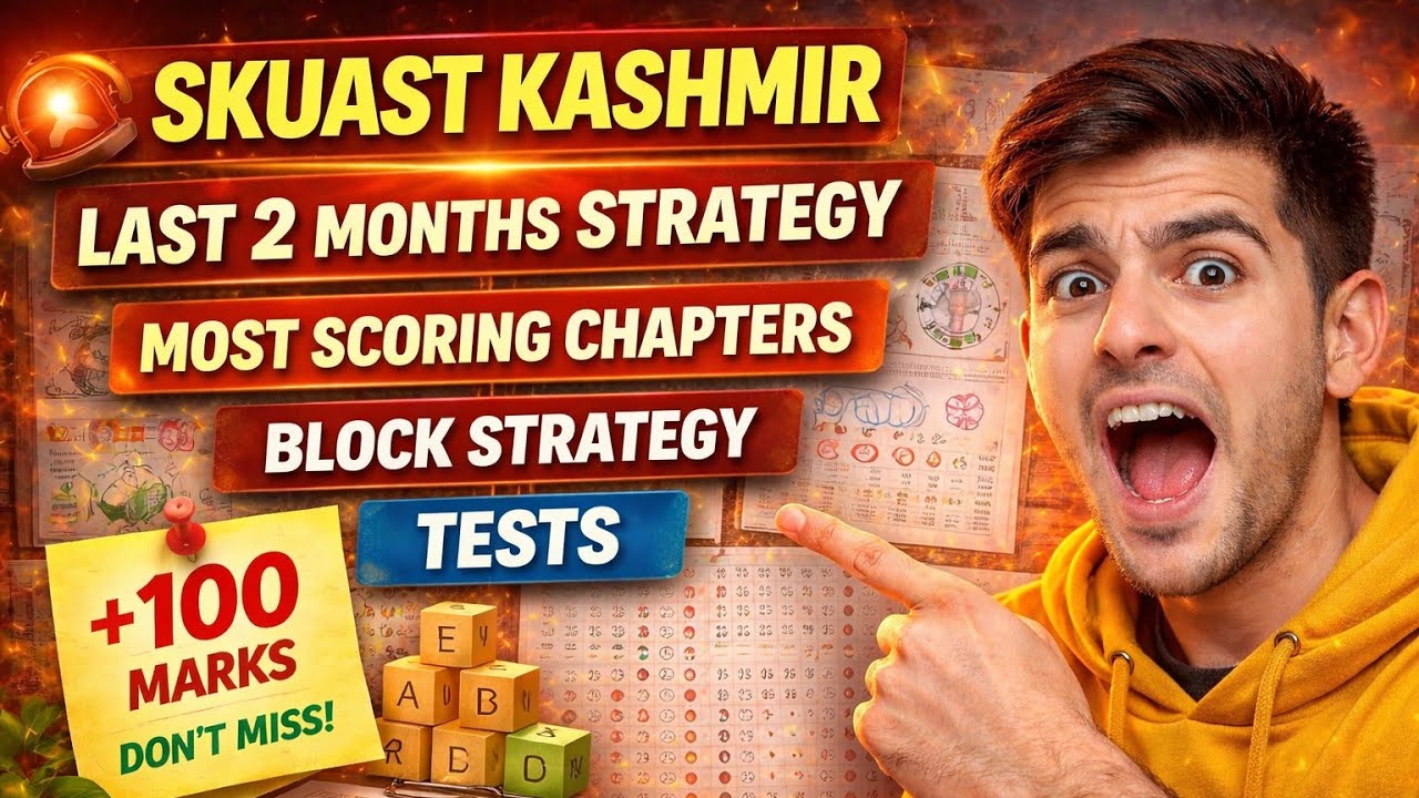 SKUAST KASHMIR LAST 2 MONTHS STRATEGY 😮, SKUAST KASHMIR MOST IMPORTANT CHAPTERS, SCORE 100+ #skuast 