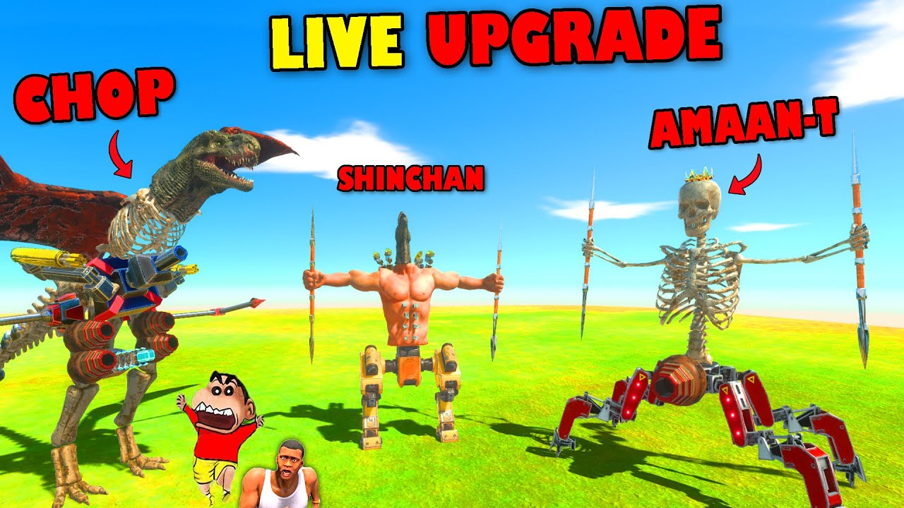 SHINCHAN vs CHOP and AMAAN-T Upgrading UNITS LIVE in Animal Revolt Battle Simulator | ARBS HINDI