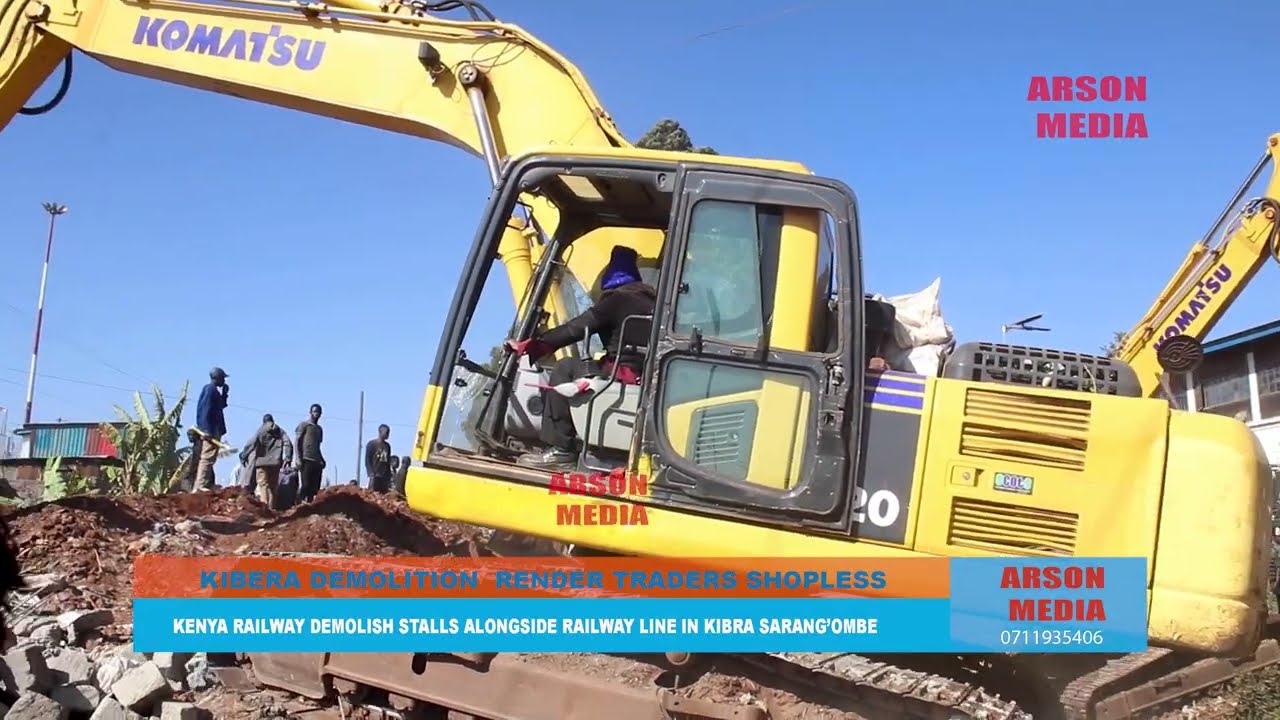Heavy Police Guard  as Bulldozers Demolish Stalls in Sarang'ombe Kibra