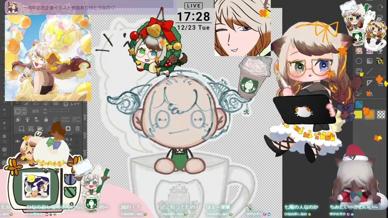 【お絵描き】 ただいま無事帰ってきたの〜。ありがとう伝えながら報告し
