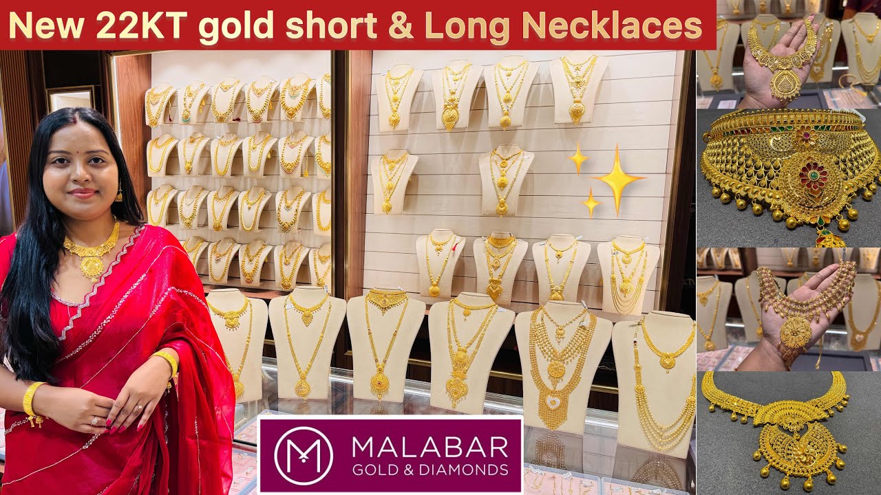 Light weight to New gold short Necklace designs / Ranihaar collections from Malabar |Gold Necklaces 