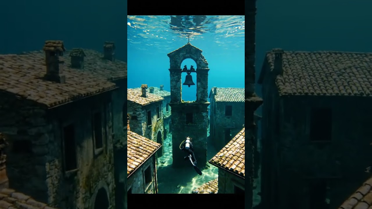 Hidden Village Underwater Italy #italy #hiddengems #europe #travel #shorts