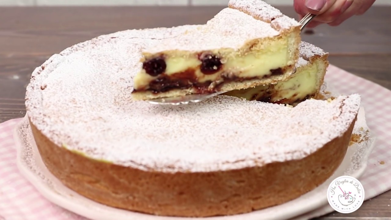 PIZZA DI CREMA E AMARENE (CROSTATA) ricetta napoletana HO VOGLIA DI DOLCE